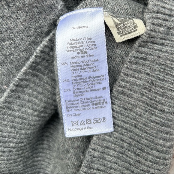 Madewell size S relaxed gray v-neck merino wool blend cardigan sweater - Picture 5 of 5